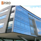 عایق حرارتی نما شیشه ای کرتین وال برای ساختمان های تجاری شیشه پرده اسپایدر وال