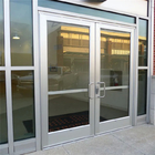 درب های لولایی شیشه ای آلومینیومی تجاری بیرونی فروشگاه درب های ورودی ورودی