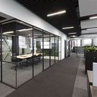 درهای پارتیشن چوبی پروفیل آلومینیومی شیشه مات برای دفتر مدرن